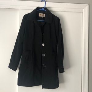 GU Black Button Down Pea Coat (small)